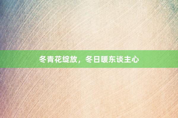 冬青花绽放，冬日暖东谈主心
