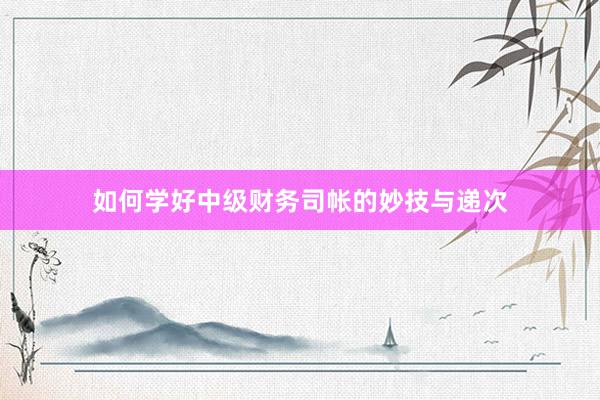 如何学好中级财务司帐的妙技与递次